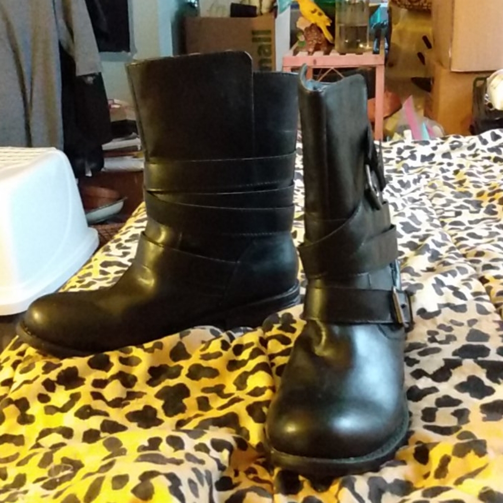 Rampage Black Vegan Moto boots size 10